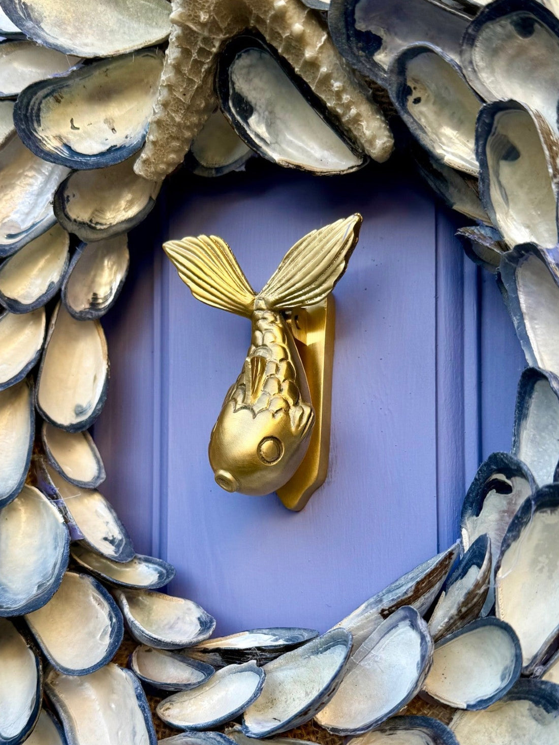 solid brass fish door knocker, Victorian inspired design and also part of our animal door knocker collection