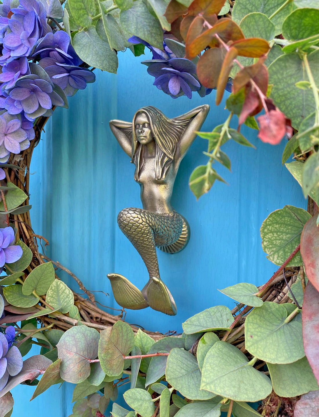 Our Mermaid brass door knocker is handmade from solid brass, its unique design makes it the perfect door knocker for front doors looking to be the envy of the street